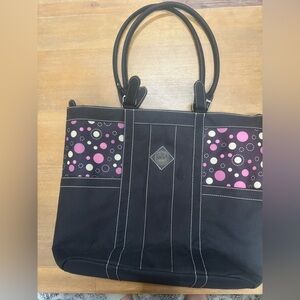 Chic Black Tote with Pink Accents
